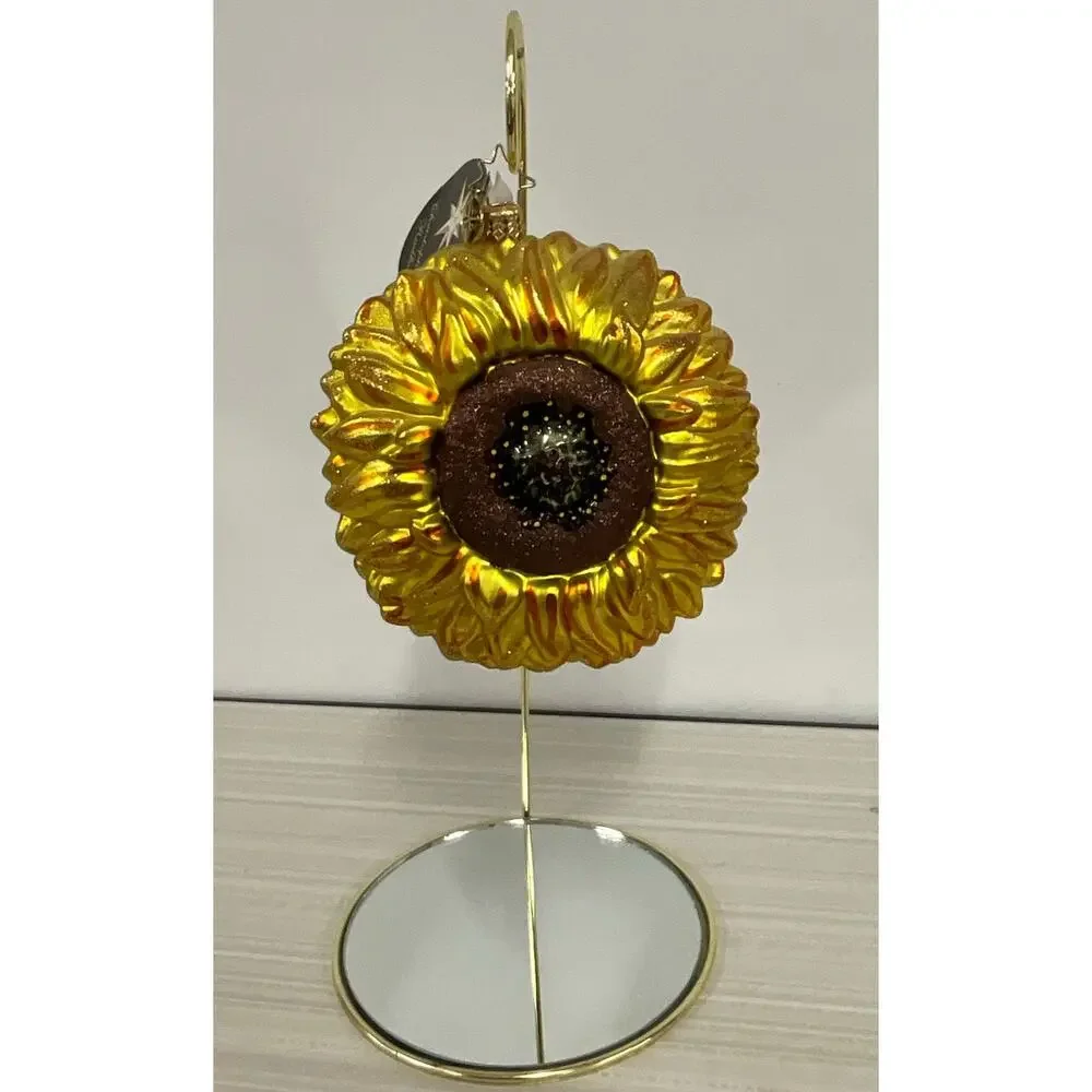 Christopher Radko Sunflower Christmas Ornament 1015270 With Tags Stand Included
